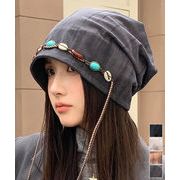 【日本倉庫即納】 装飾付き ルーズキャップレディース 小顔