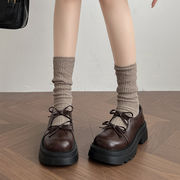 シューズ　ローファー　秋冬　デザイン　韓国ファッション　INS　リボン