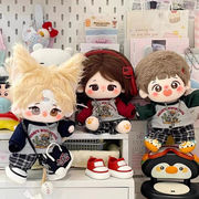 20cm コットンドール用 カジュアルレトロ風 Tシャツ＆ショートパンツ 春秋向け 無属性 着せ替えセット