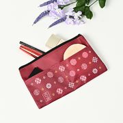 「感謝」 丸小紋ポケット付ポーチ（同柄２色取り混ぜ）　8-51