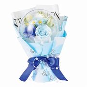 【2026年SS新作】花束   ソープフラワー　オーブローズブーケ　ブルー　MM000011-00B