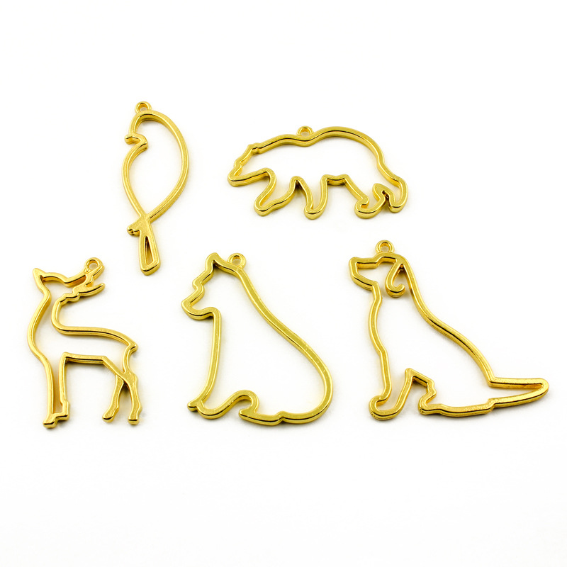 レジン枠 メタルパーツ 手芸 アクセサリーパーツ ハンドメイド ミール皿 封入 犬 鹿 鳥 熊 ベアー クマ