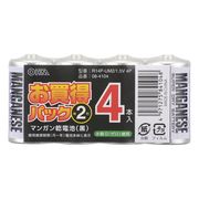 マンガン乾電池 単2形4本入パック　R14P-UM2/1.5V 4P