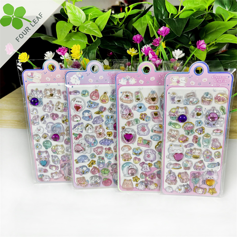 ウサギ 3Dシール 手帳用・創意ステッカー DIY 立体キャラクターシール 粘着シール 贈り物 子供