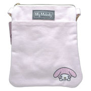 サンリオ ショルダーポシェット カラー 帆布 刺繍 ワッペン 前ポケット付き マイメロディ【小ロット