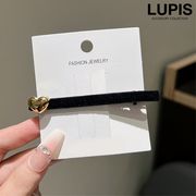 ヘアアクセサリー ヘアクリップ ハート メタル ベロア調 秋冬 シンプル 上品 エレガント ガーリー