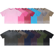 メンズ ビンテージ風 ボクシーフィット 半袖 Tシャツ 男女専用 ストリート系 トップス 夏 2026新作★全12色