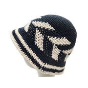 コットンクロシェットジオメトパターンHAT 22684