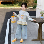 2026春秋新作 韓国風子供服 キッズ服 ベビー服 女の子 トップス Tシャツ&ジーンズ分けて販売 90~140CM