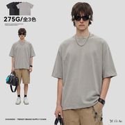メンズ ストリート 275g ダメージ加工 ウォッシュド ヴィンテージ風 半袖Tシャツ トレンドトップ★全3色
