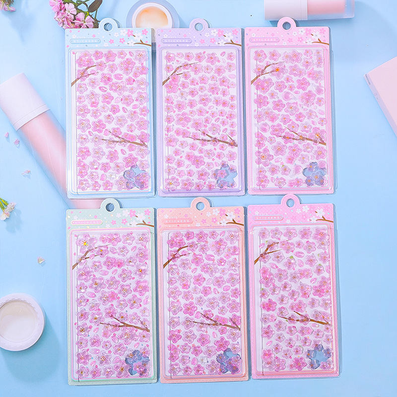 手作り DIY ぷくぷくシール ぷっくりシール 3Dステッカー 立体ステッカー エポキシステッカー 桜デコシール
