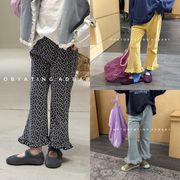 2026 春夏新作 新品 ★ 韓国風 子供服★クロップドフレアパンツ 80-130cm