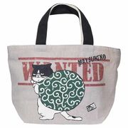 【ランチトート】ファスナー付きミニトートバッグ マツネコドロボー GY ねこ