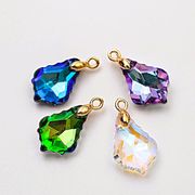 サンキャッチャー/金具装着済みガラスペンダント/リーフ/風水/光キャッチ/夏アクセサリー/最安値