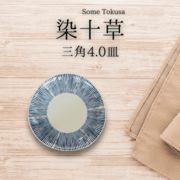 染十草　三角4.0皿 13.6cm【美濃焼 小皿　取り皿 和食器 40皿】東海平野商事