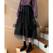 【日本倉庫即納】 ティアードスカートロングチュールスカート