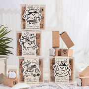 手帳DIY 木製スタンプ かわいい デコレーション 文房具 雑貨 スタンプ 卸売