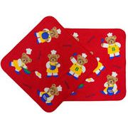 20cmシャーリング地プリントタオルハンカチ_【クッキングベア】日本製