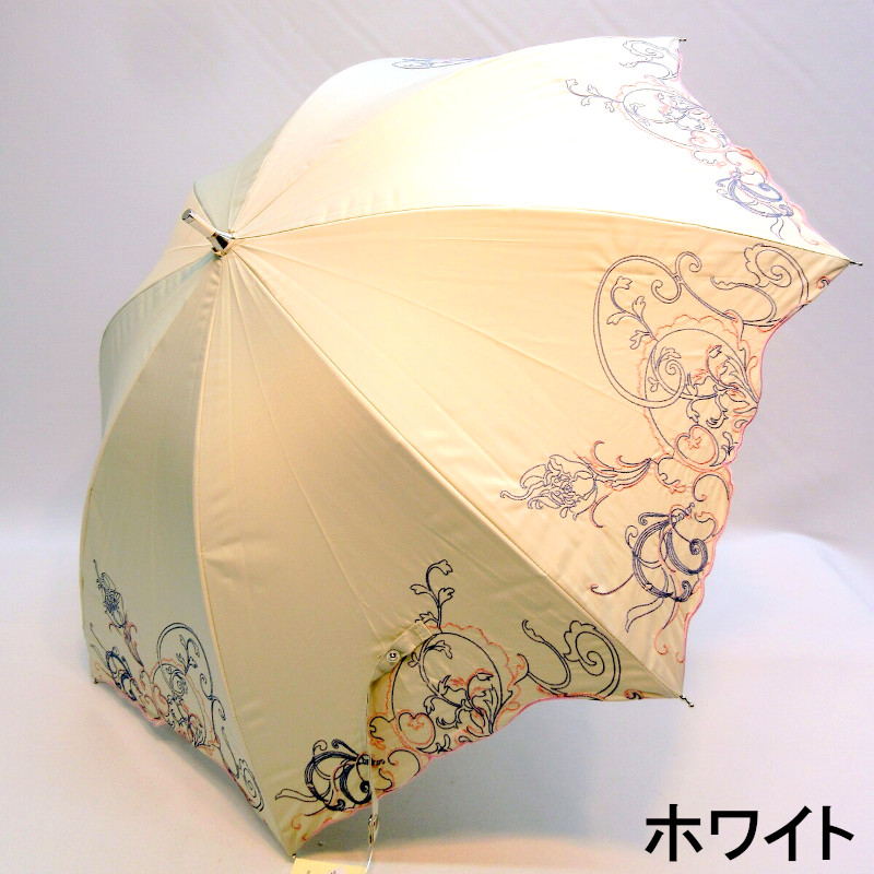 【晴雨兼用】【長傘】全天候型晴雨兼用スライド式サラサエッジ柄手開き傘