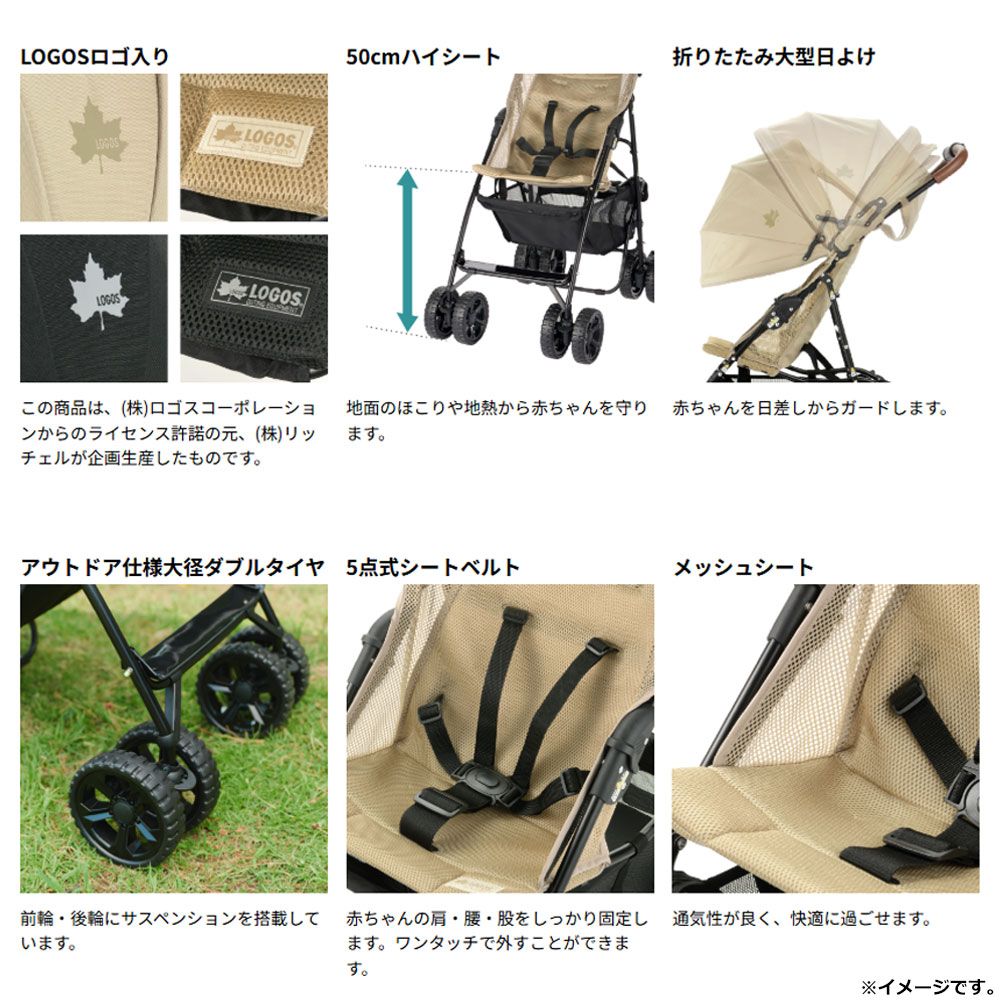 直送品]リッチェル LOGOS ツーリングバギー ブラック | 卸売・ 問屋