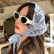 三角スカーフ　レース　韓国ファッション　春夏