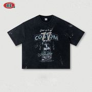 メンズ ビンテージ風 ボクシーシルエット 半袖 Tシャツ 男女専用 ストリート系 トップス 夏 2026新作★