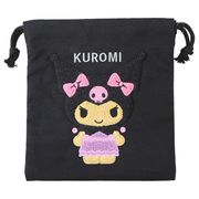【巾着袋】クロミ サガラ刺繍巾着ポーチ 日焼けアート P02
