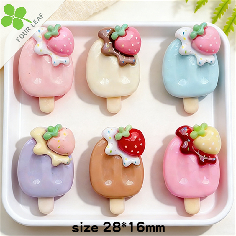 アイスキャンデー いちご アクセサリーパーツ デコパーツ 髪飾り ハンドメイド スマホケース美容 可愛い
