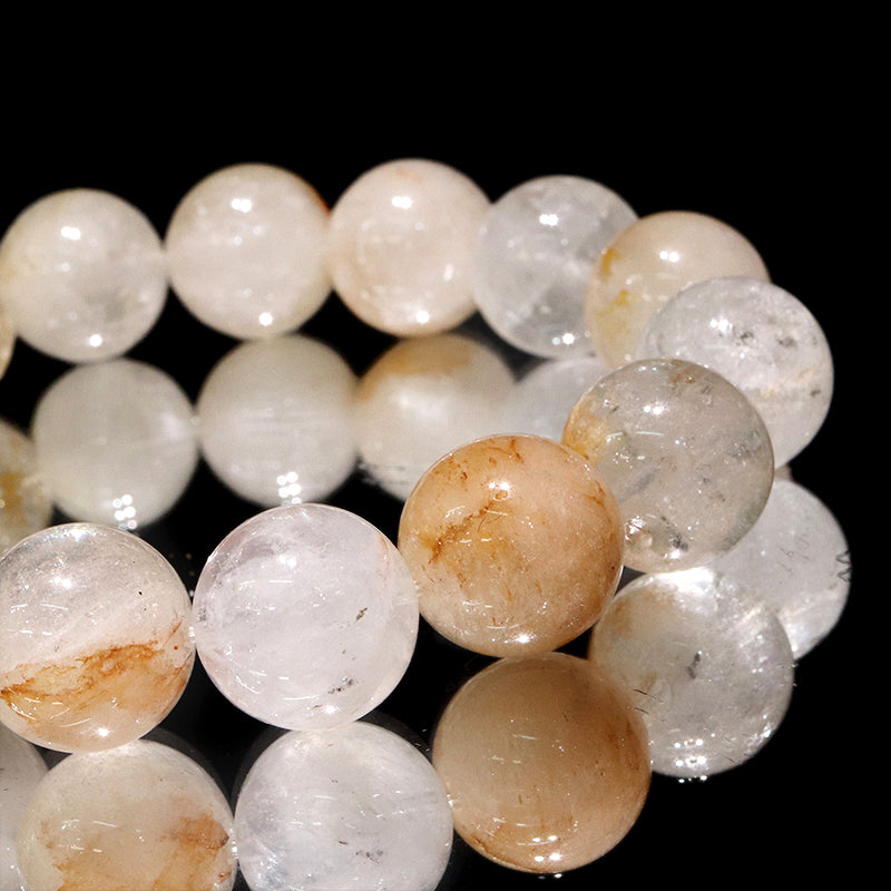 AAランク マニカラン水晶＜ヒマラヤ産＞ イエロー ブレス 丸 約14mm