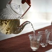高ホウケイ酸ガラス製 縦縞デザイン コーヒーグラス 耐熱 家庭用 カフェ おしゃれ 食器