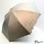 【晴雨兼用傘】【折りたたみ傘】UVカット率＆遮光率100％・シャンブレー2駒花畑刺繍8本骨2段式折畳傘
