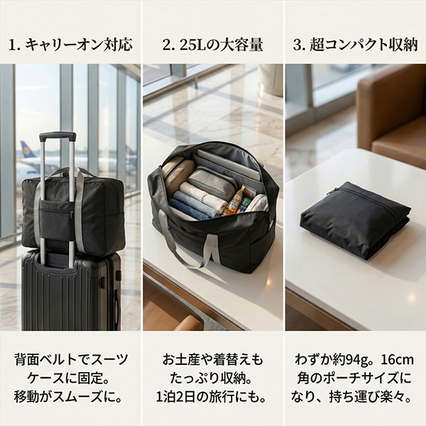 キャリーオンバッグ/折りたたみ/機内持ち込み/旅行カバン/ボストン