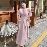 2026年 夏新作　気質 ウエストマーク 無地 ワンピース