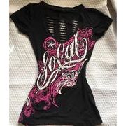 トップス Tシャツ 半袖 ブラウス  アメリカン風  ダメージ加工
