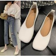 人気★シングルシューズ初秋フラットファッションスクエアバックルフラットシューズ付き