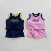 2026夏新作  子供服　キッズ　ベビー　セットアップ　タンクトップ+ショートパンツ　2色73~120CM
