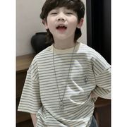 2026 夏 新作 半袖Tシャツ キッズ キッズ服 ユニセックス ストライプ