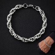 ステンレス メンズ ブレスレット シンプル かっこいい パンク キューバンチェーン チタン鋼 アクセサリー