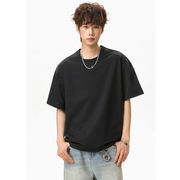 薄手 接触冷感 無地 半袖 Tシャツ 男女兼用 BOX シルエット トップス 夏 2026新作★全3色