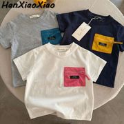 2026新作 夏 キッズ 男女兼用 半袖Tシャツ ポケット付き カートゥーン