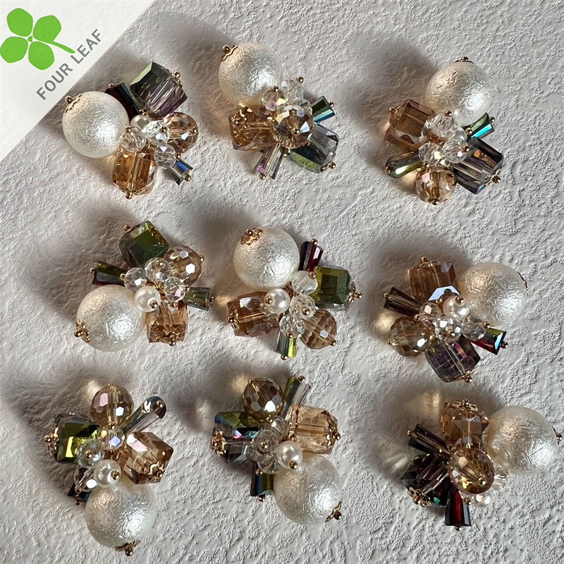 真珠 アクセサリーパーツ デコパーツ 貼り付けパーツ ペンダント 合金パーツ ハンドメイド DIY