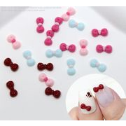 甘いリボンネイルパーツ キュートなミニ蝶結びレジン爪飾り DIY ネイルアクセサリー