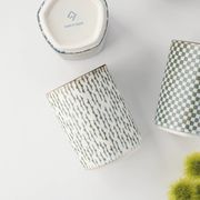 晋山窯ヤマツ 小紋茶器 五角湯呑 枝小紋[美濃焼]