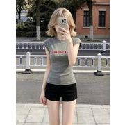 ロゴプリント スポーツ半袖Tシャツ レディース