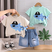 2026夏 新作 Tシャツ 半袖 キッズ  0～5 歳 ベビー 男女兼用  キャラクター 2 点セット 大量在庫 80-120cm