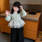 2026秋※SX☆女の子レイヤードチュール長袖トップス