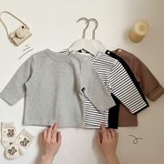 2026秋※YY☆ボーダー長袖Tシャツ ベビー キッズ 男女兼用 コットン