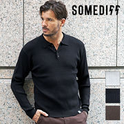 【長袖ニットポロ】SOMEDIFF メンズ ニット 高級感 ポロシャツ 新作 2026 秋冬