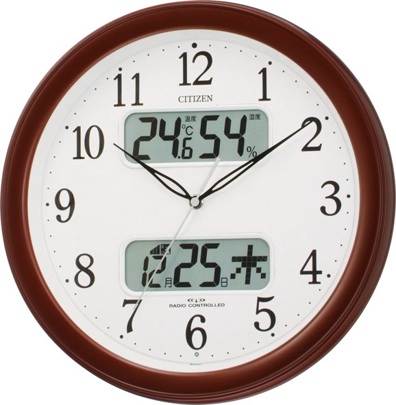【アウトレット品】シチズン電波掛時計「ネムリーナカレンダーM01」4FYA01-006