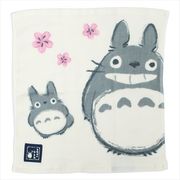 となりのトトロ 片面ガーゼウォッシュタオル 春風とトトロ